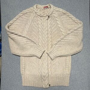 Laura Biagiotti L'aura Vintage Cable Knit Cardigan Sweater Beige Womens Medium